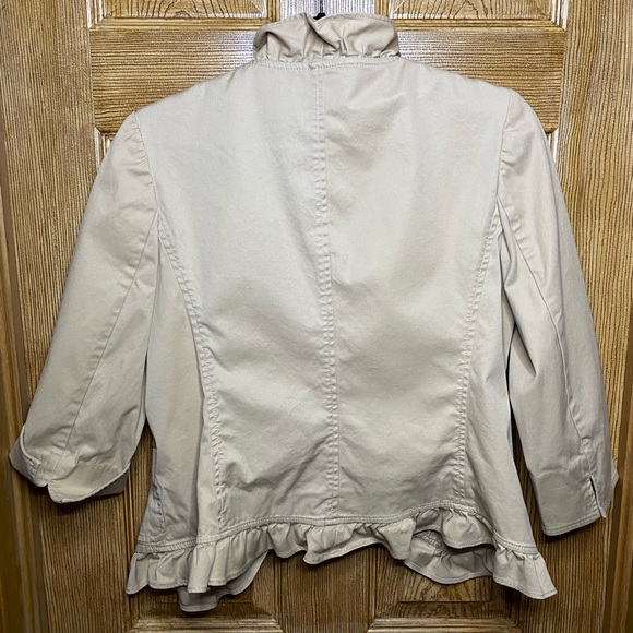 Talbots Ruffled Jacket Tan - Picture 2 of 6